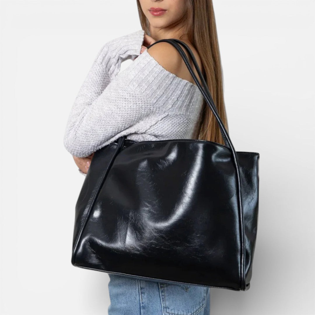 Damen Schultertasche groß mit weicher Form und langen Tragegriffen