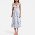 Midikleid mit Blumenmuster und Beinschlitz