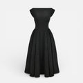 Midikleid mit offenem Rücken und ausgestelltem Rock