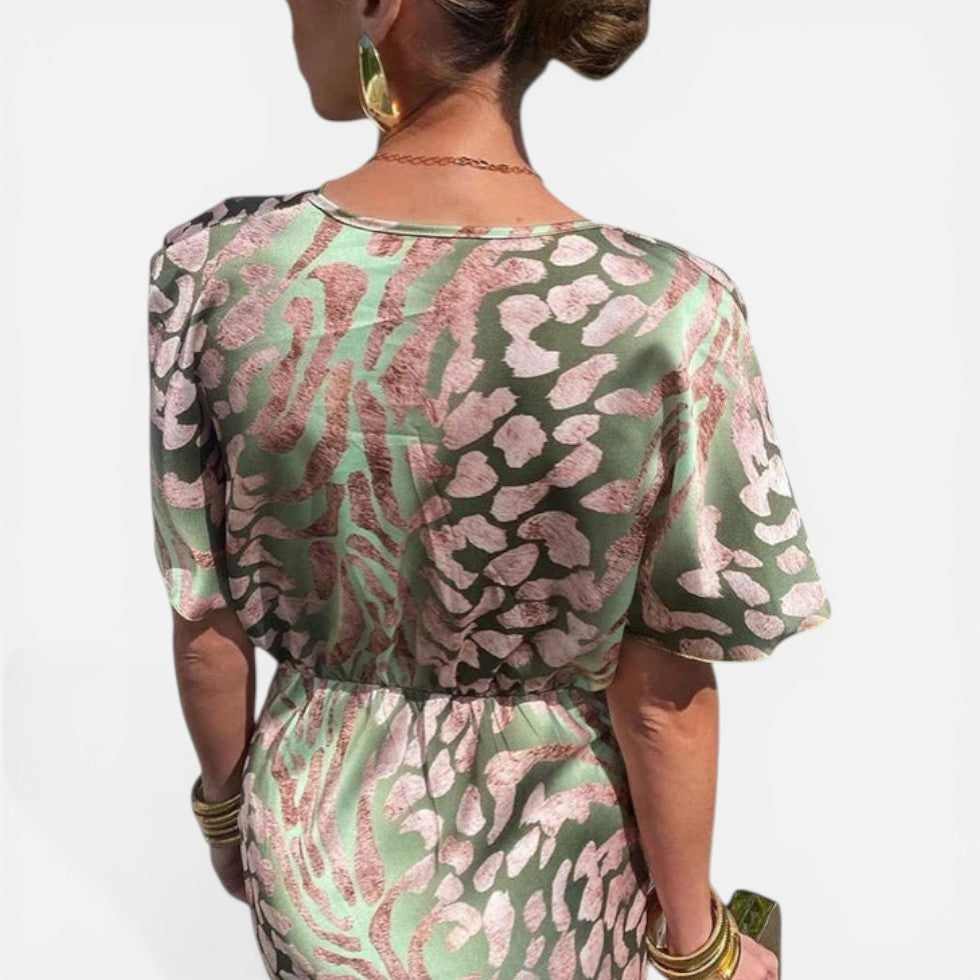 Petra | Damen Maxikleid Wickeldesign V-Ausschnitt – Wickel Maxikleid Sommer 2026