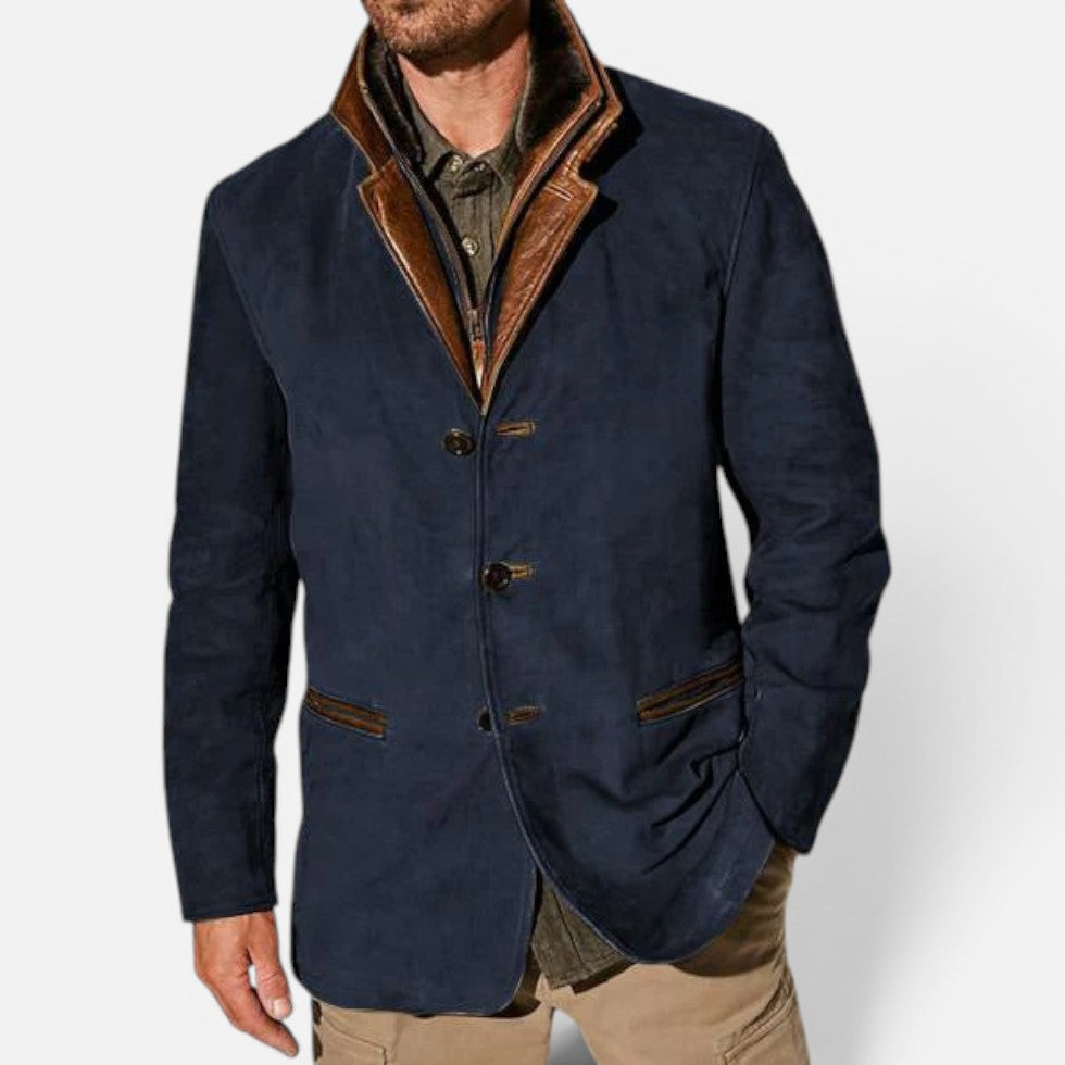 Herren Jacke mit Stehkragen und Knopfleiste