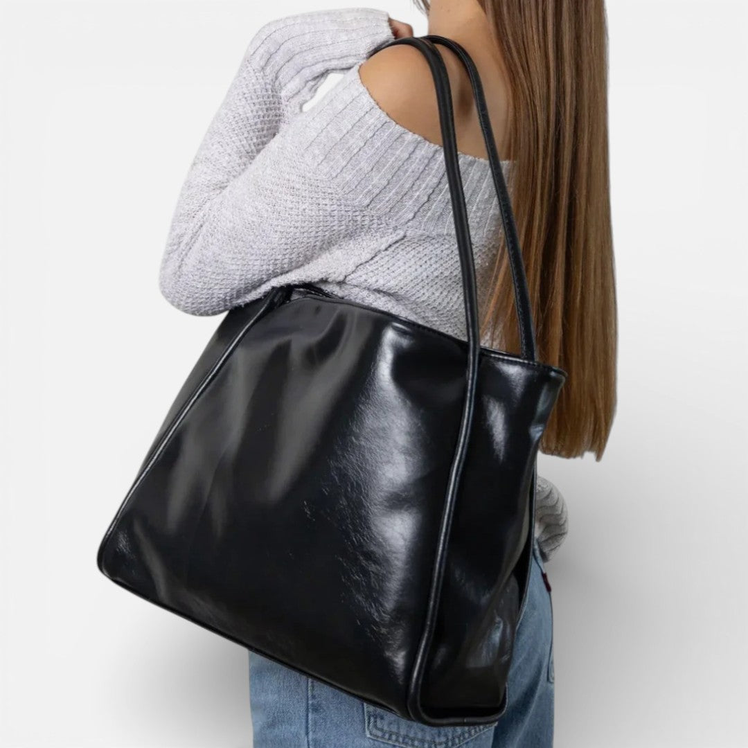 Damen Schultertasche groß mit weicher Form und langen Tragegriffen