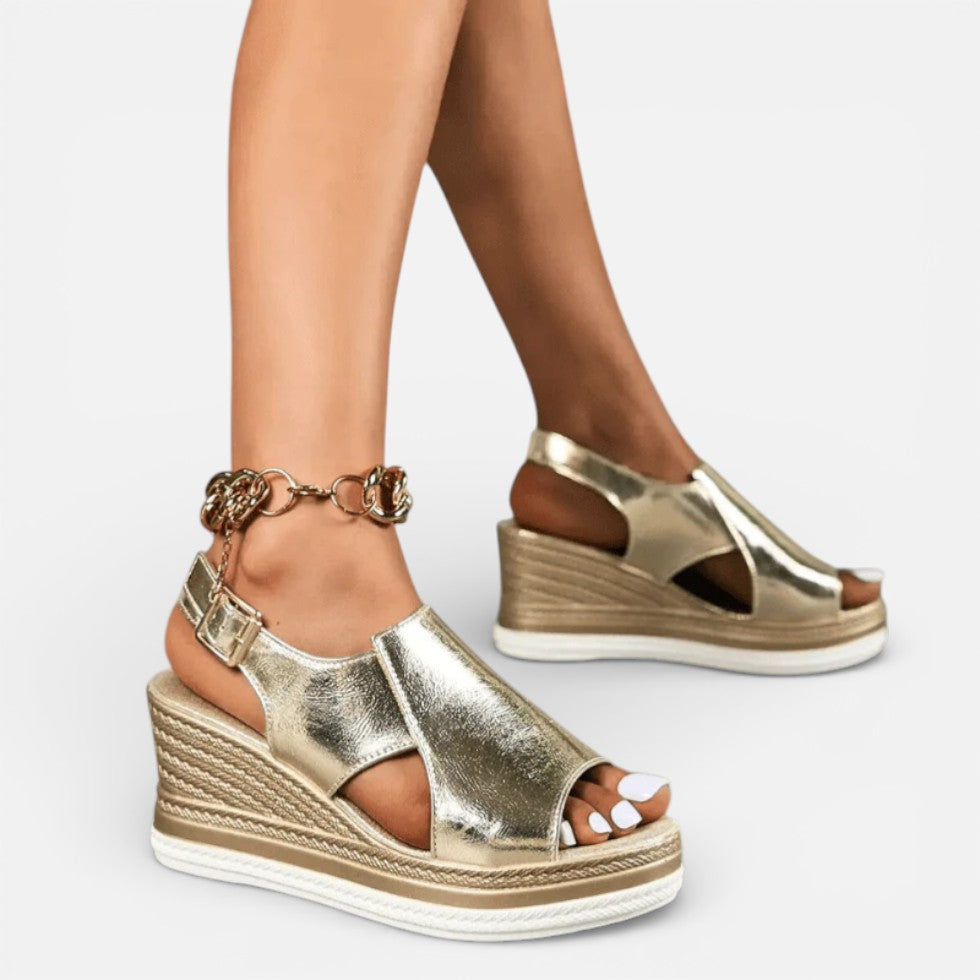Damen Keilsandalen mit Riemen