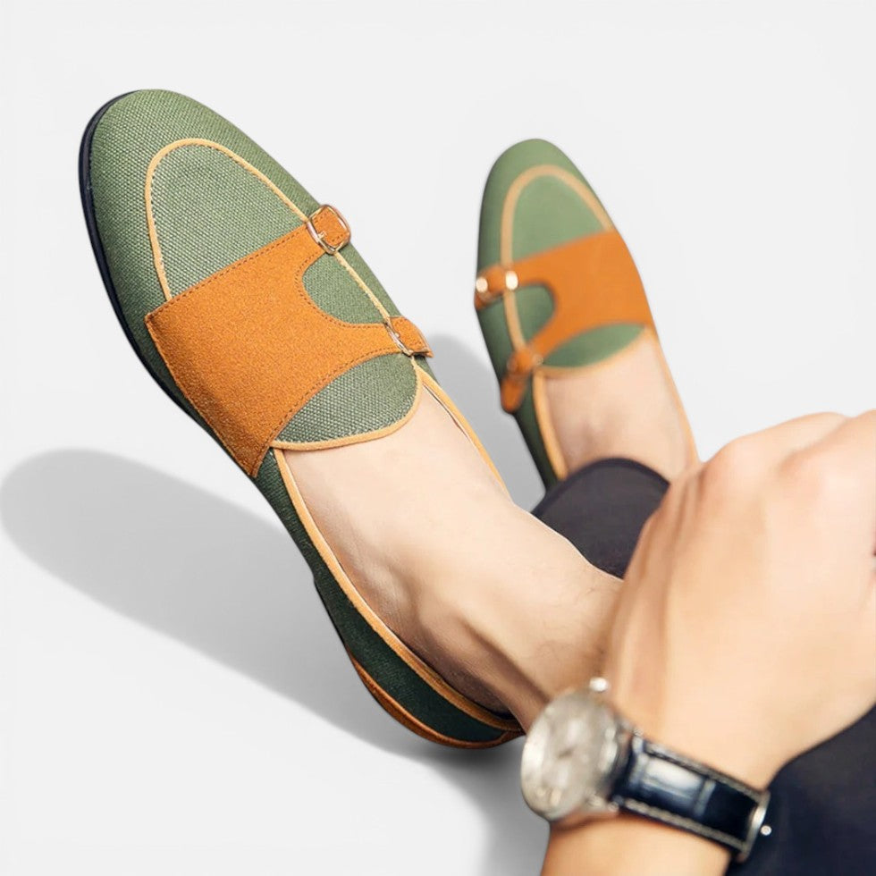 Damen Schuhe mit Schnallenriemen und flacher Sohle