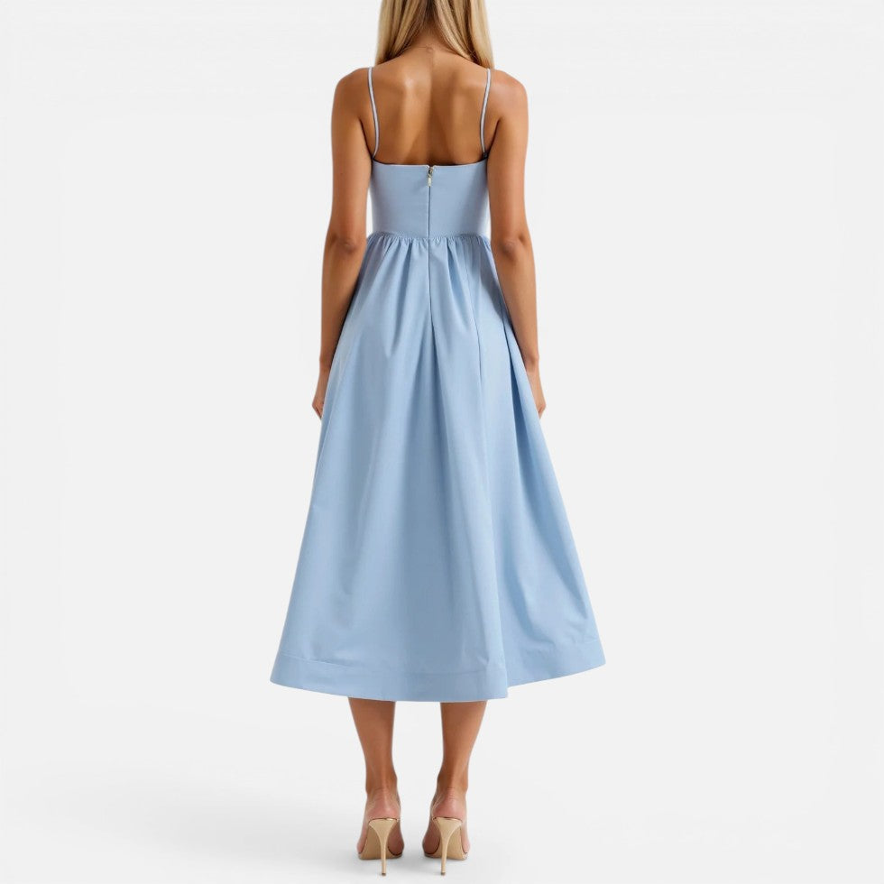 Nadine | Damen Midikleid Spaghettiträger – Trägerkleid Midi Leicht Sommer 2026
