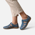 Orthopädische Halbschuhe Klettverschluss Cut Out Kunstleder