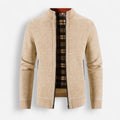 Herren Strickjacke mit Reißverschluss und Stehkragen