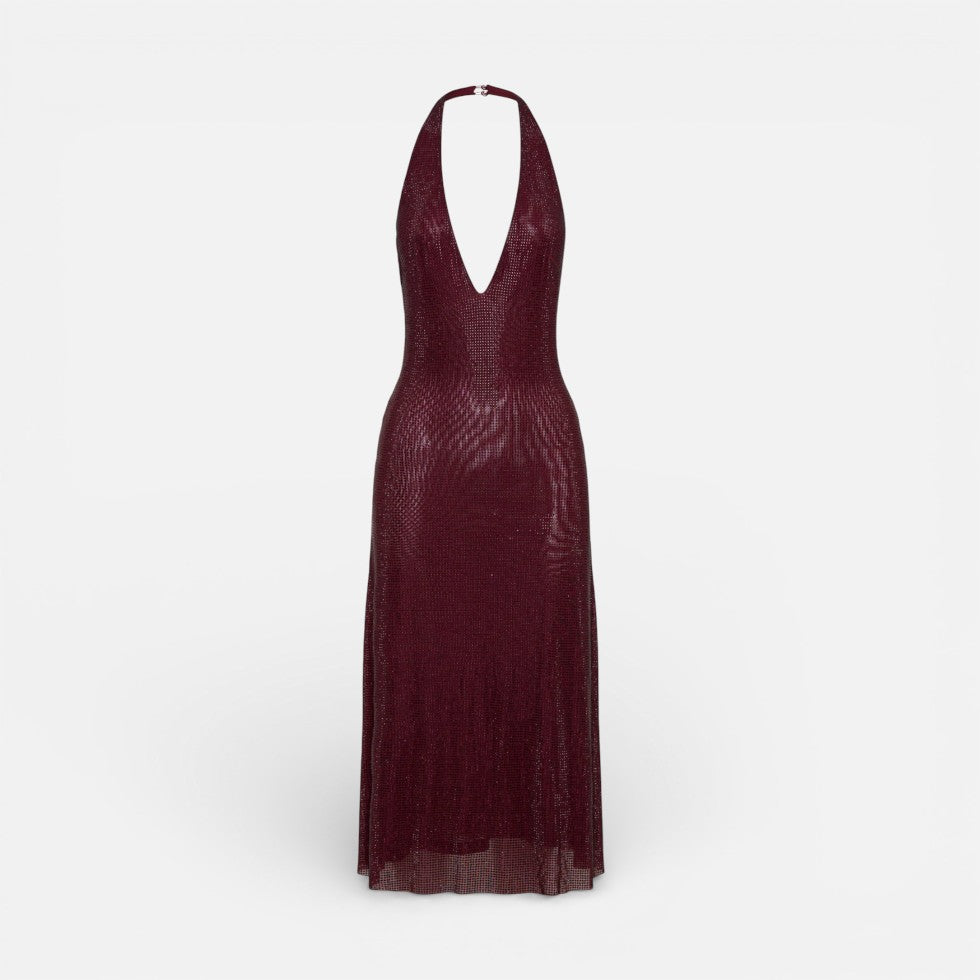 Midikleid mit tiefem Rückenausschnitt und Neckholder
