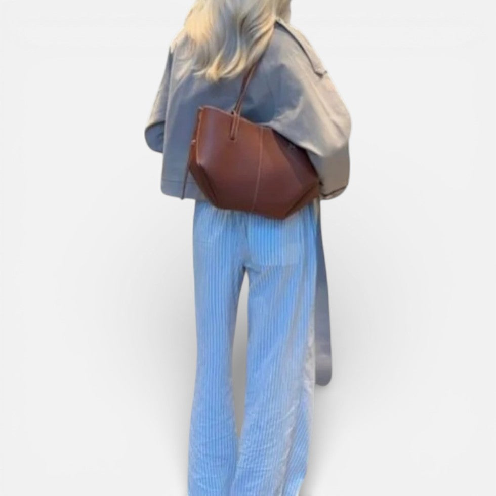 Damen Shopper Tasche mit breiter Form und Schultergriffen