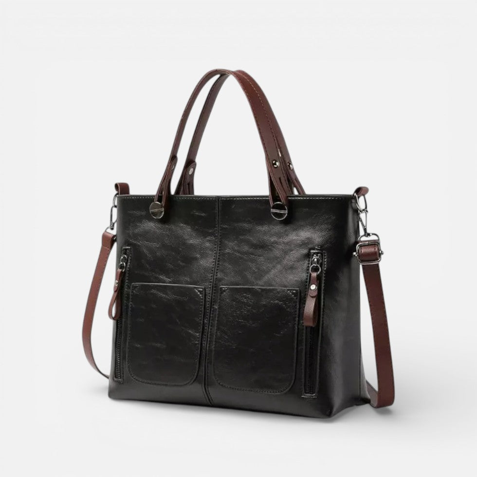 Damen Handtasche mit Schulterriemen und mehreren Außenfächern