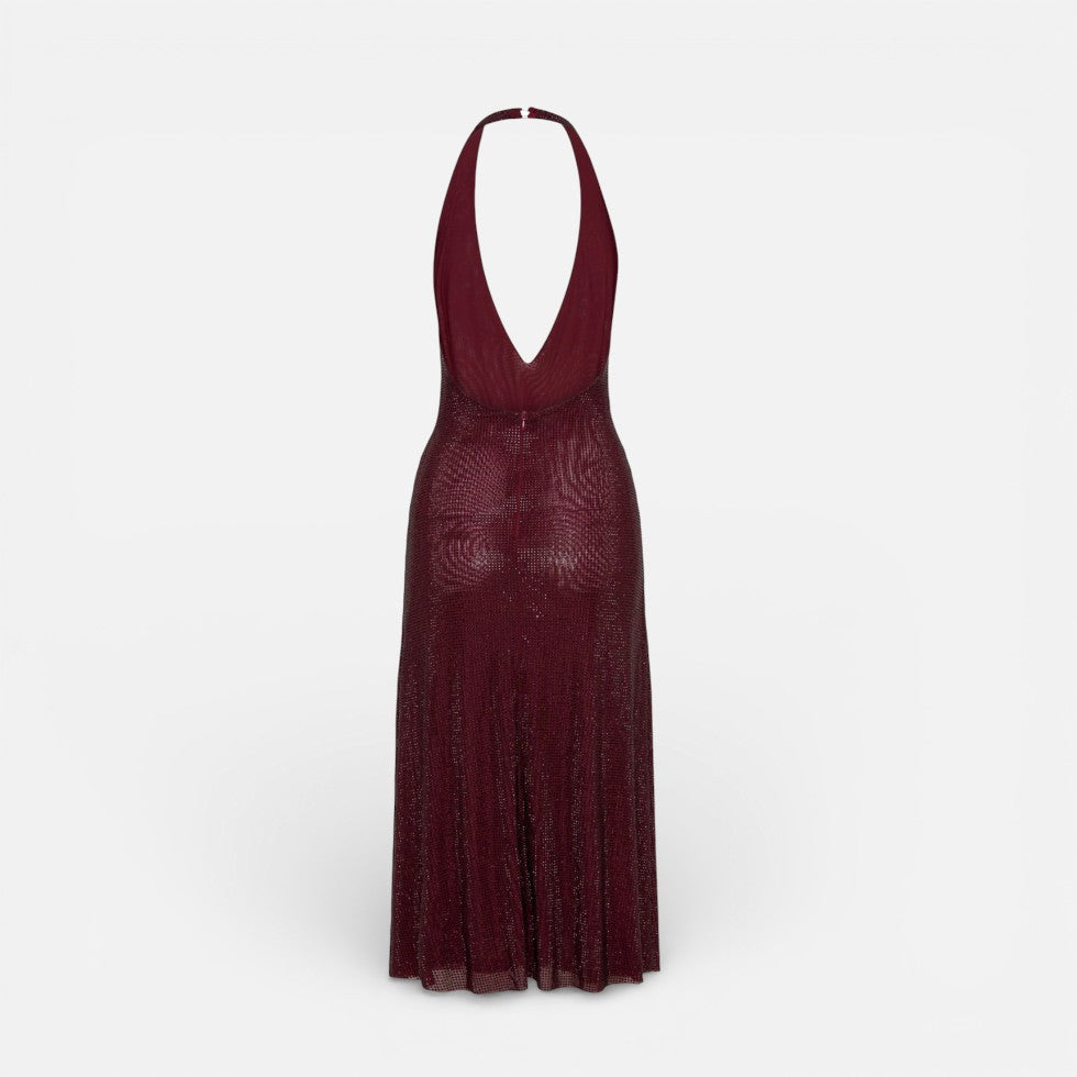 Midikleid mit tiefem Rückenausschnitt und Neckholder