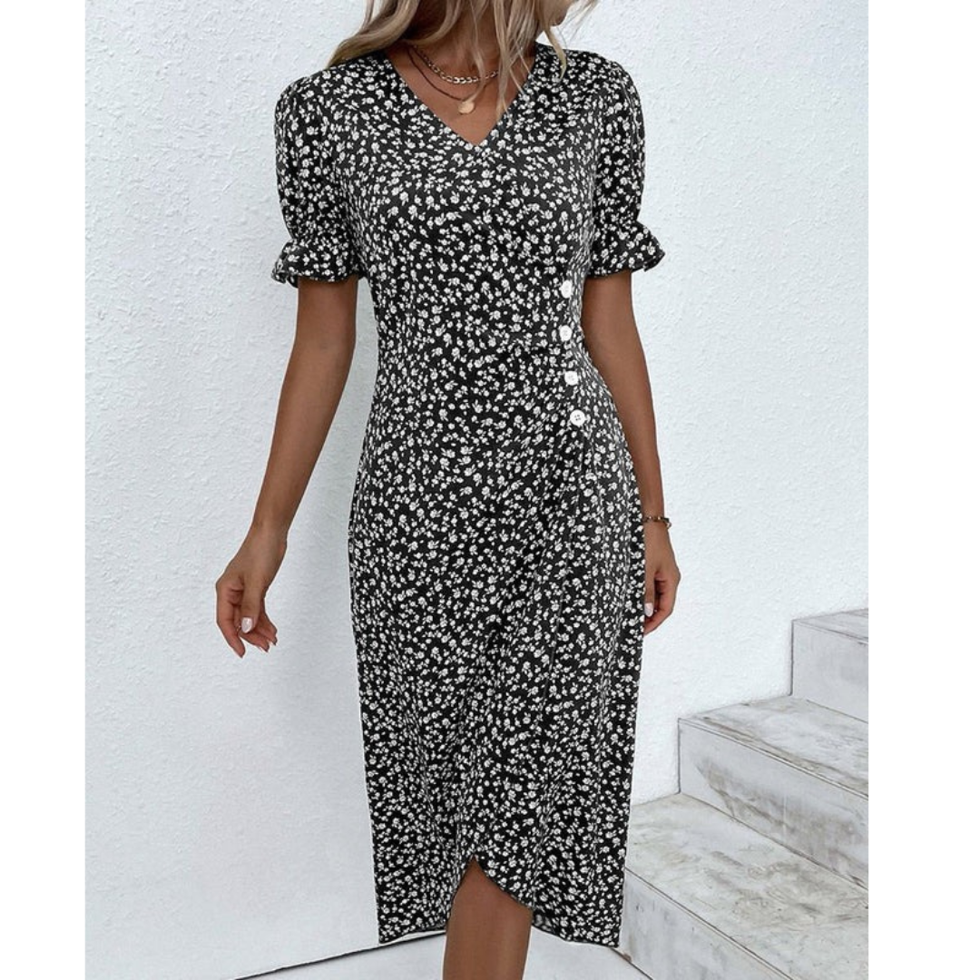 Irmtraut | Damen Sommer Midikleid Floral