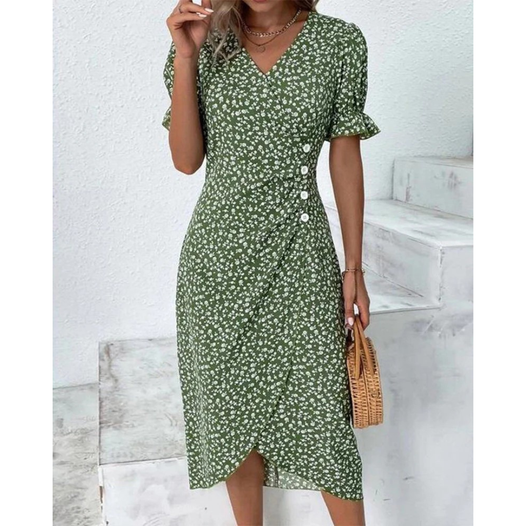 Irmtraut | Damen Sommer Midikleid Floral