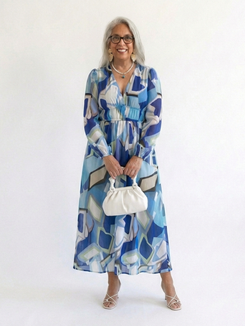 Isolde | Damen Blumenmuster Wickel Maxikleid