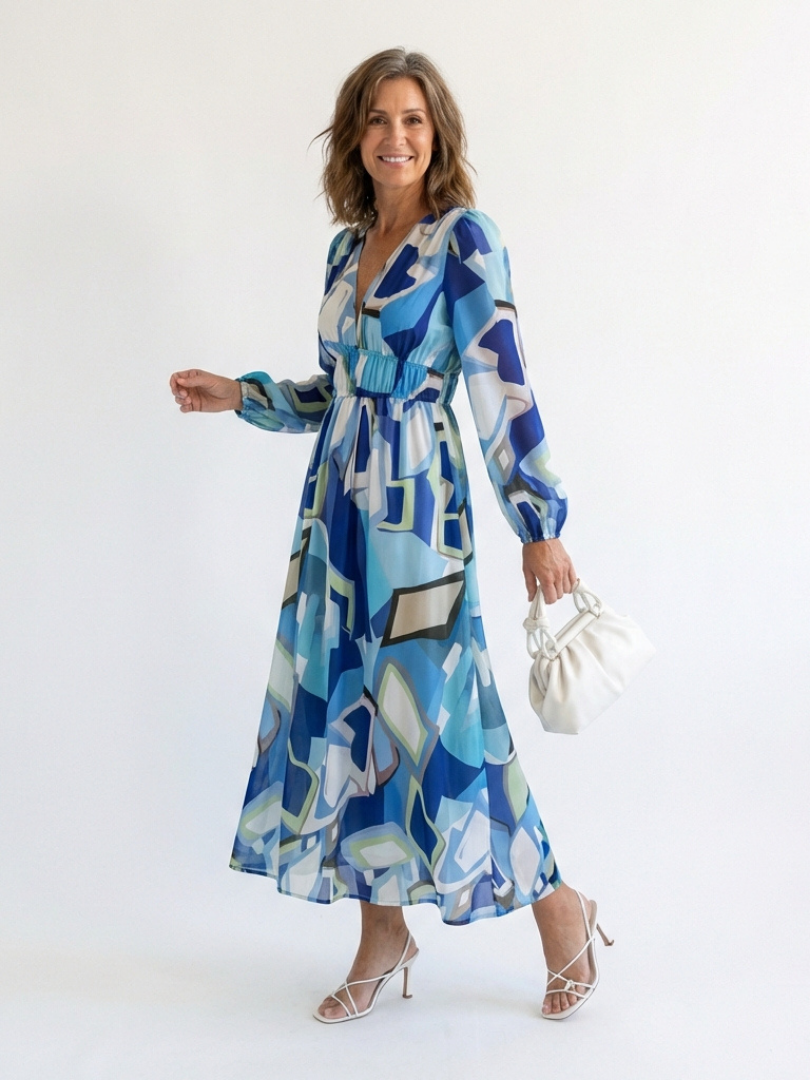 Isolde | Damen Blumenmuster Wickel Maxikleid