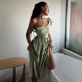 Jette | Damen Stilvolles Sommerkleid Maxi Leinen