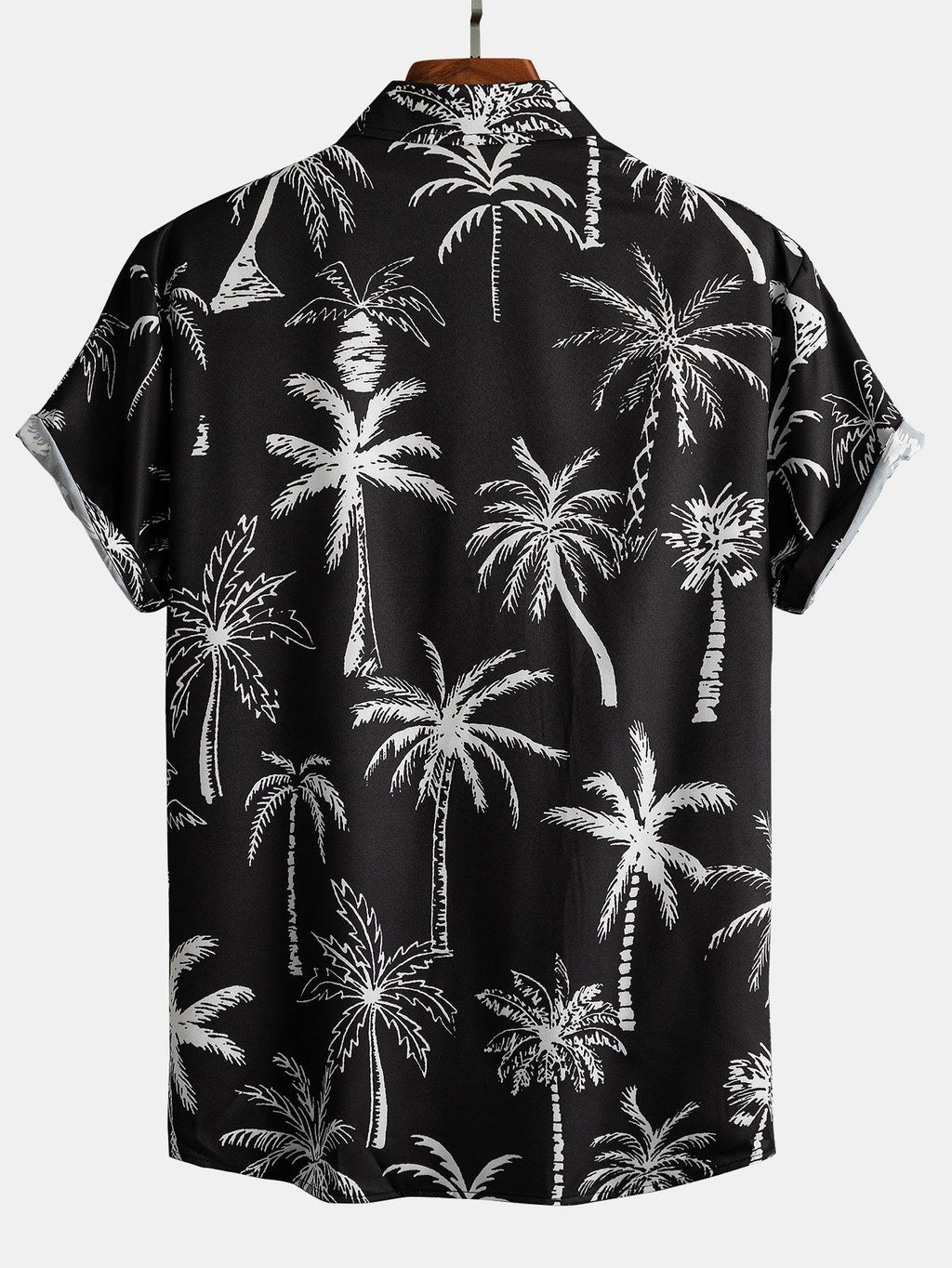 Palm Tree Print Hemd mit Knöpfen & Badeshorts