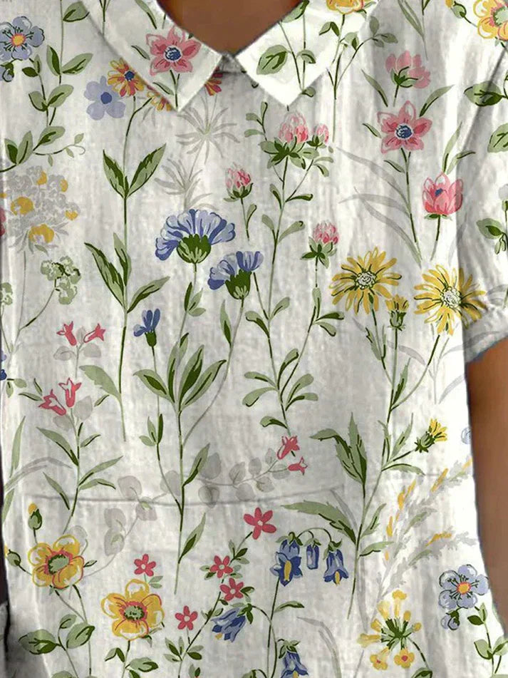 Teresa - Lockeres Hemd mit Blumenprint für Damen
