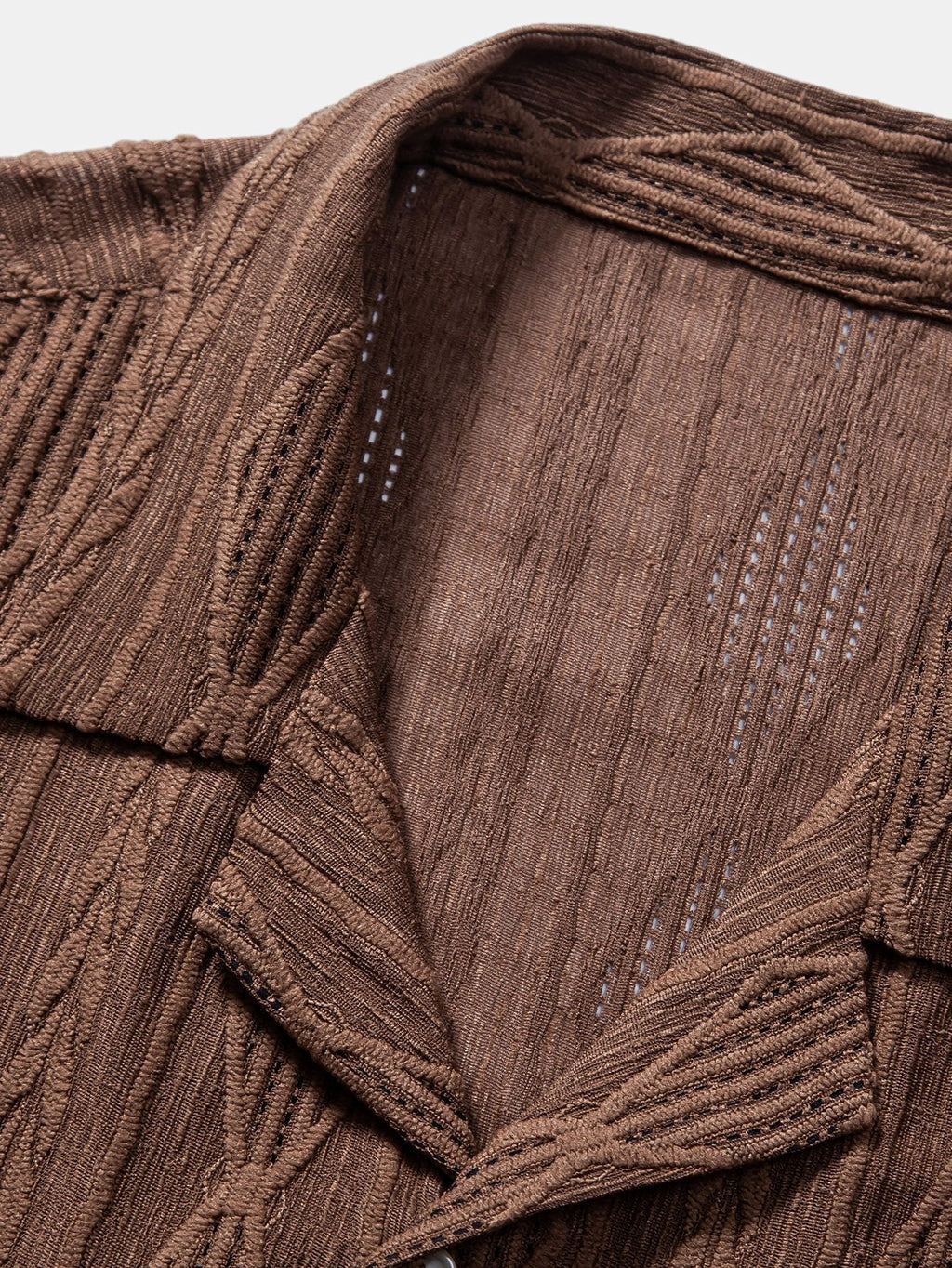 Geometrisches Jacquard-Kubanisches Hemd mit Ösen & strukturierte Shorts mit Futter