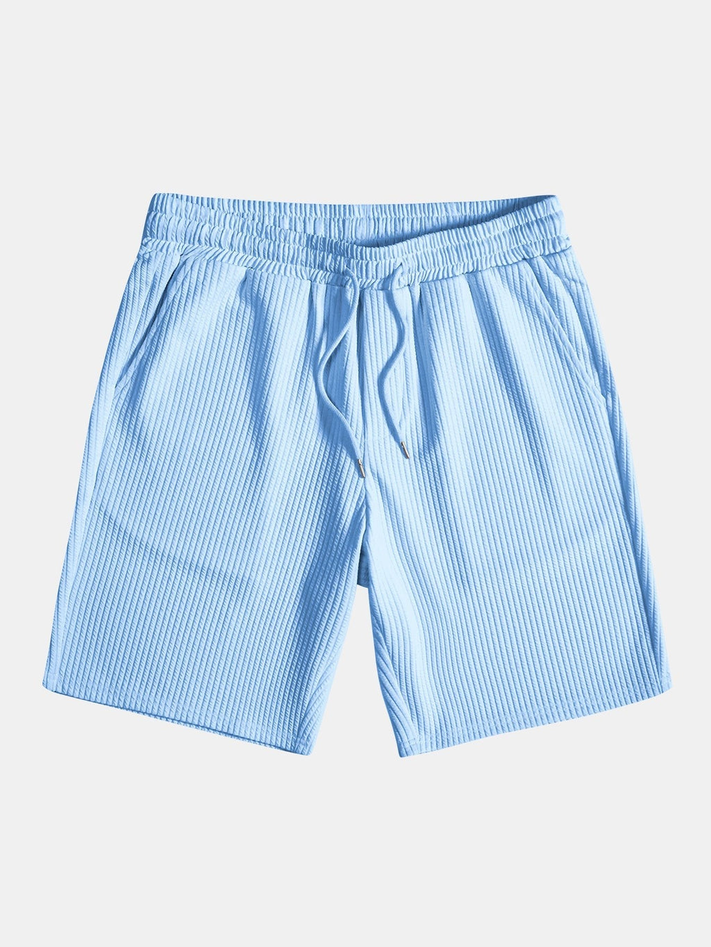 Muscle Fit geripptes Hemd mit Knopfleiste & Shorts