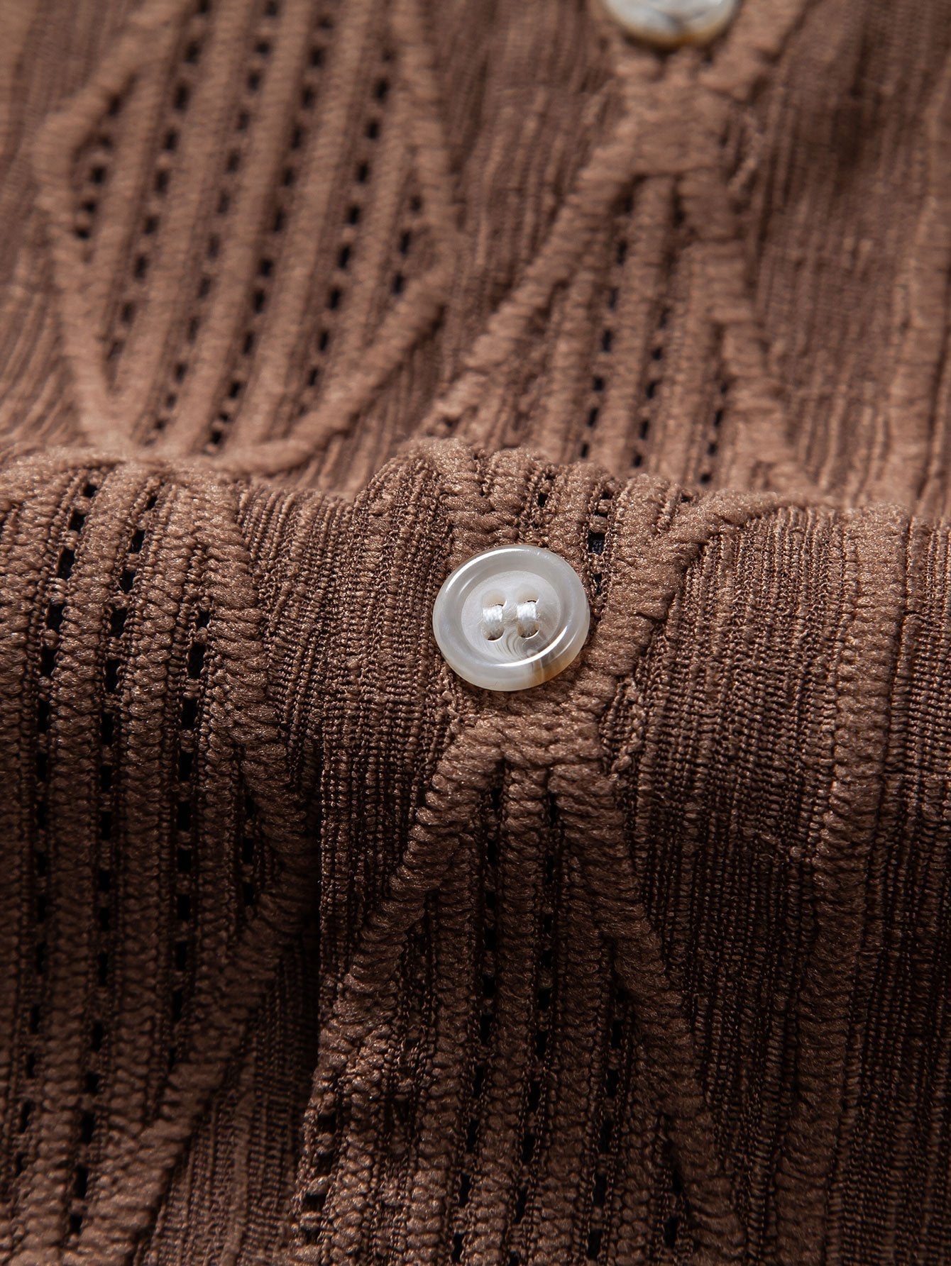 Geometrisches Jacquard-Kubanisches Hemd mit Ösen & strukturierte Shorts mit Futter