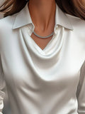 Demi - Elegante Bluse mit drapiertem Kragen