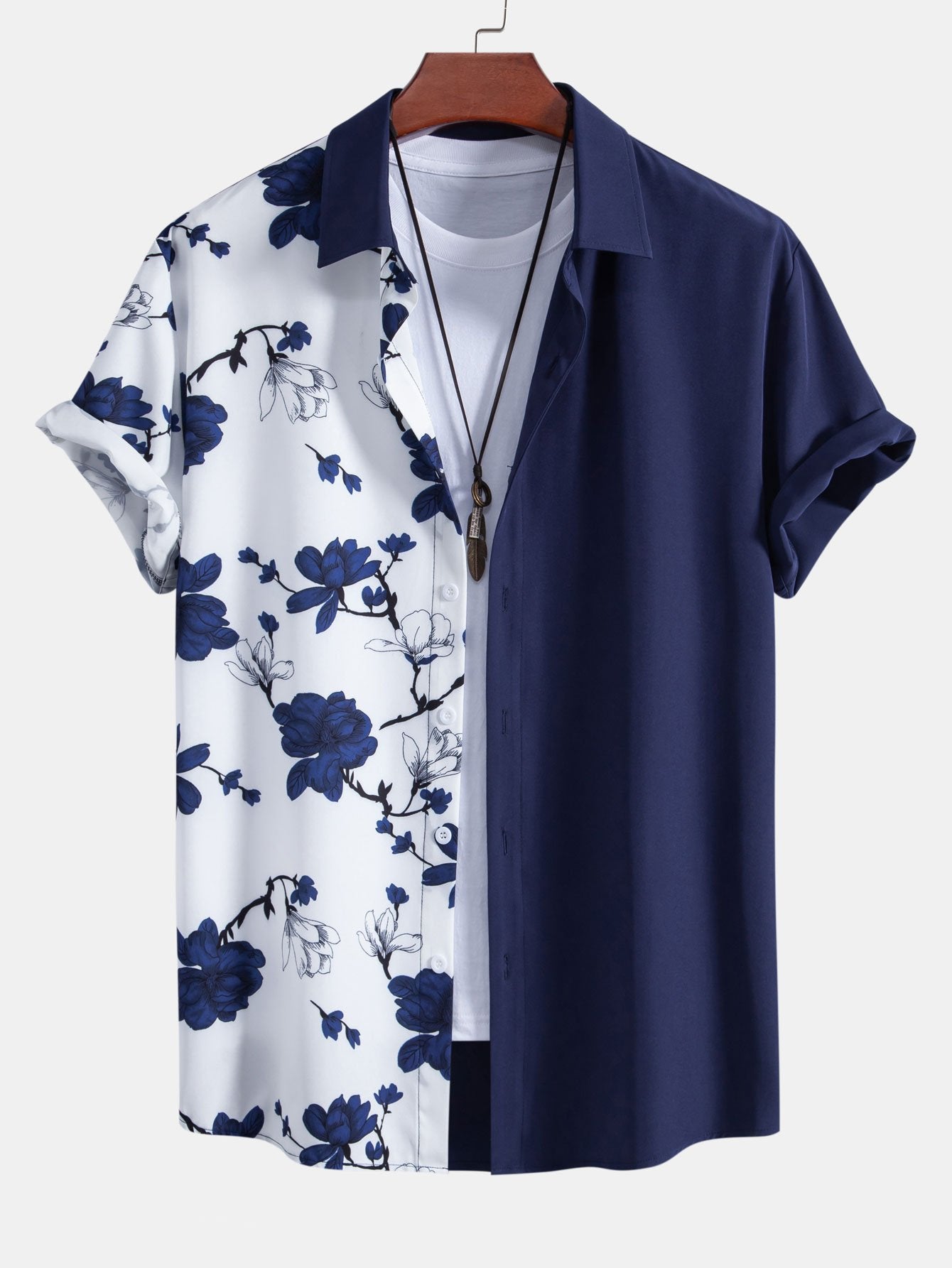 Hemd mit floralem Patchwork-Print und Shorts zum Schwimmen