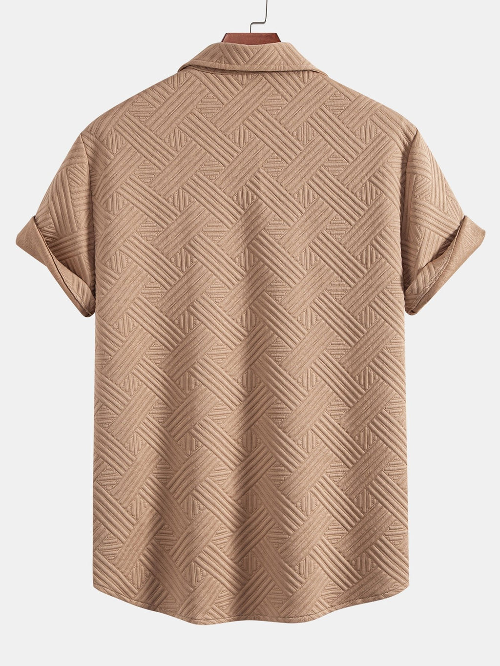 Textur Jacquard Hemd & Shorts mit Knopfleiste