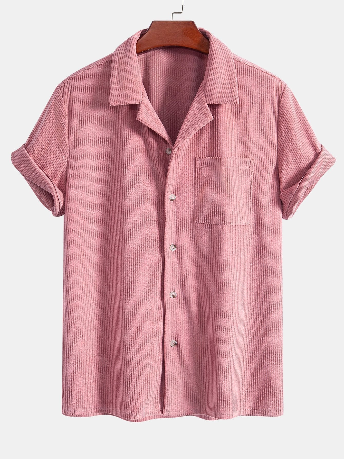 Kurzärmeliges Corduroy Kubanisches Hemd & Shorts