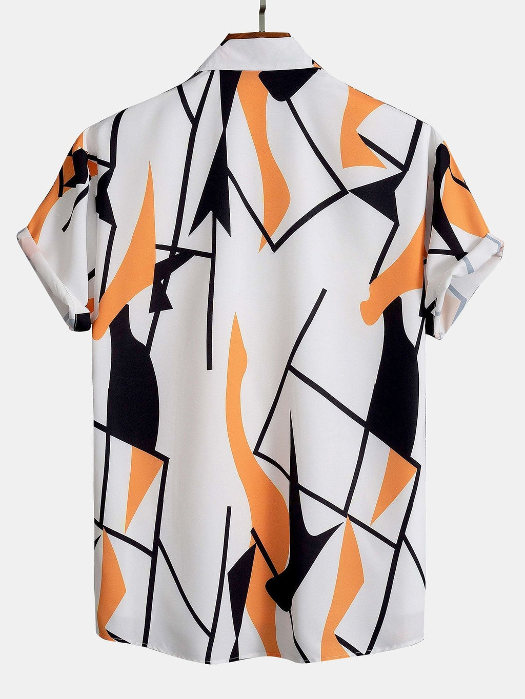 Color Block Abstraktes Print Hemd mit Knöpfen & Badeshorts