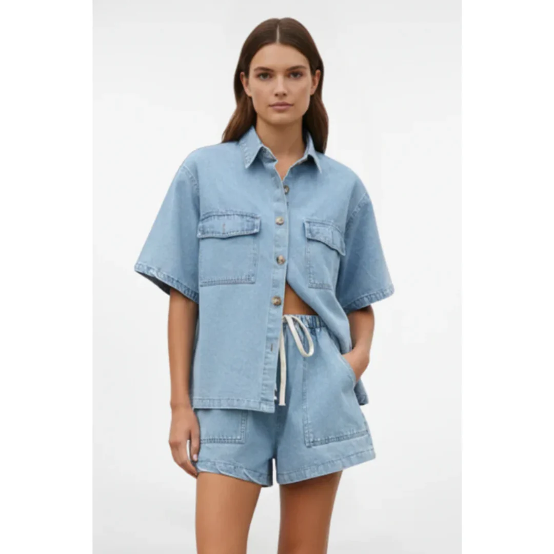 Jule | Damen Zweiteiler Shorts Kurzarm Sommer – Sommer Set Shorts Kurzarm 2026