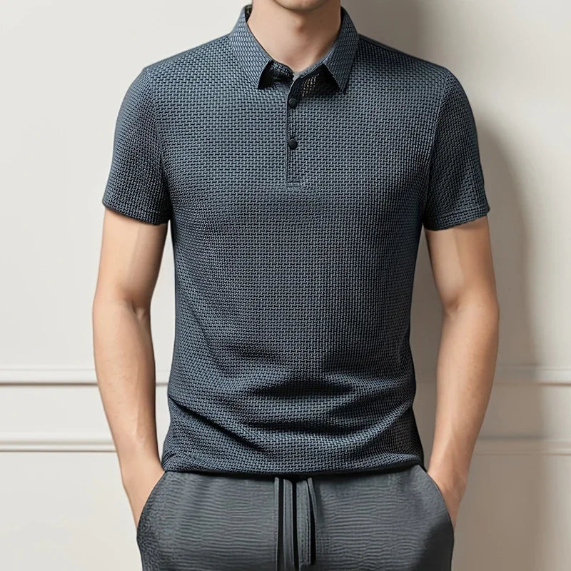 Kasper | Herren Strukturiertes Poloshirt Kurzarm