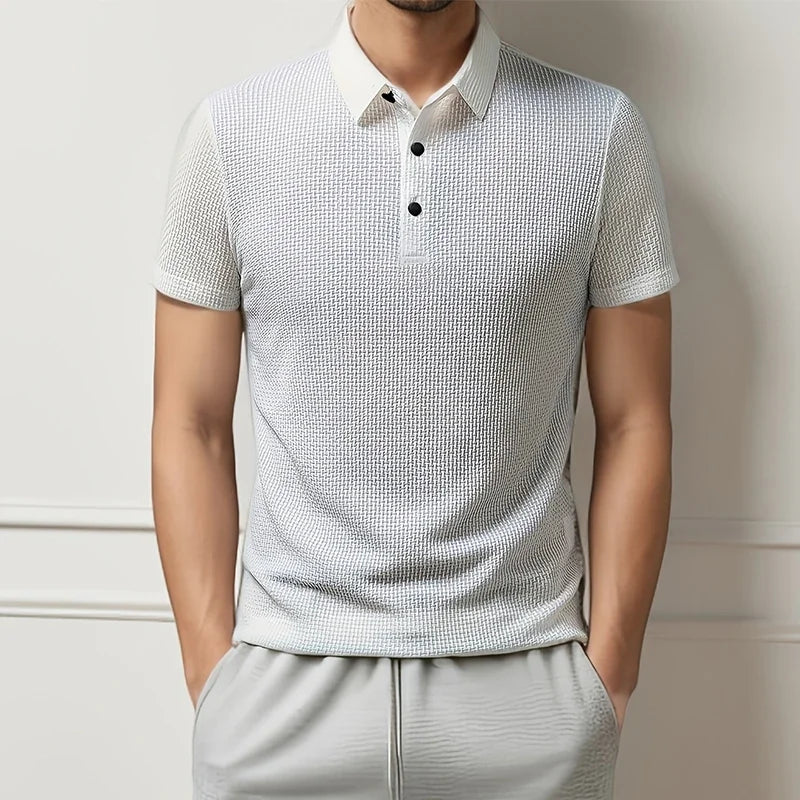 Kasper | Herren Strukturiertes Poloshirt Kurzarm