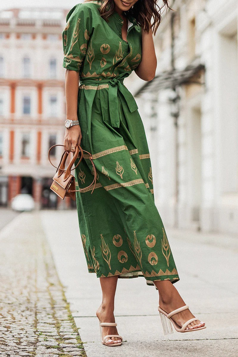 Kassandra | Damen Boho Ethno Midikleid Langarm