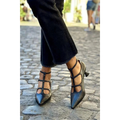 Katja | Schwarze Damen Sandalen mit Spitzer Spitze