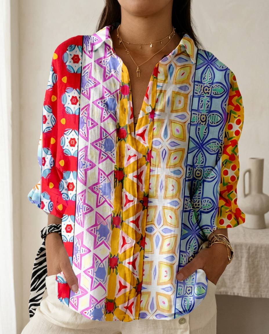 Katrin | Damen Bluse mit tropischem Print