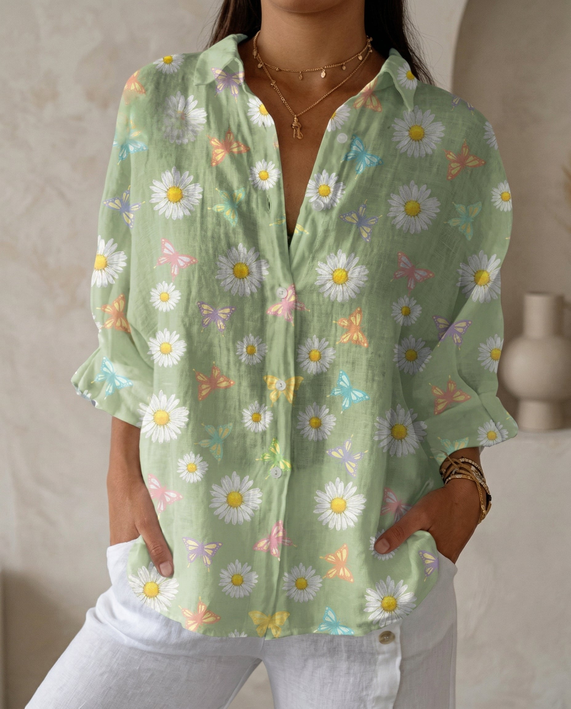 Katrin | Damen Bluse mit tropischem Print
