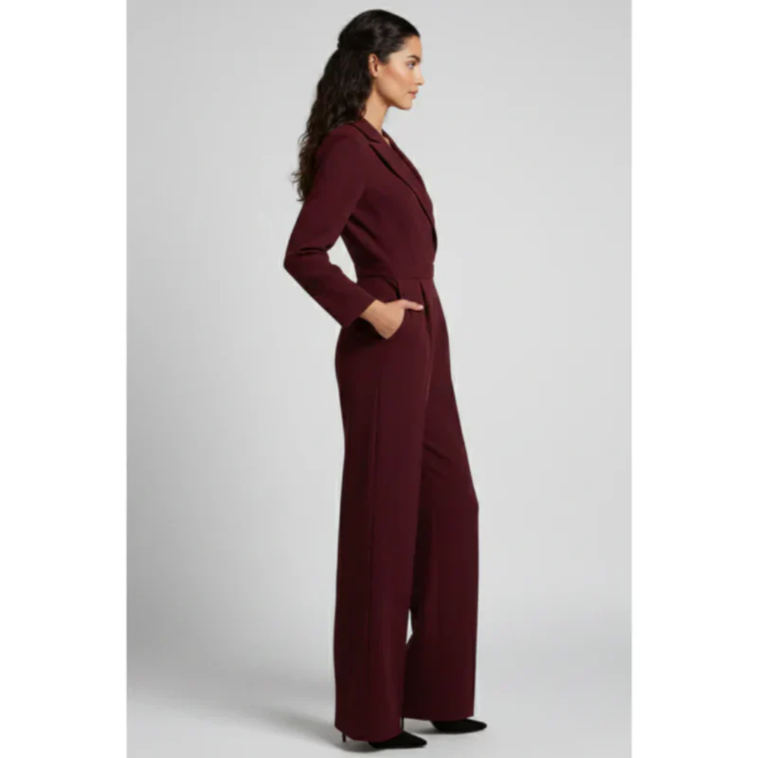 Katja | Damen Jumpsuit Abend mit Gürtel Schlicht – Elegant Overall Gürtel 2026
