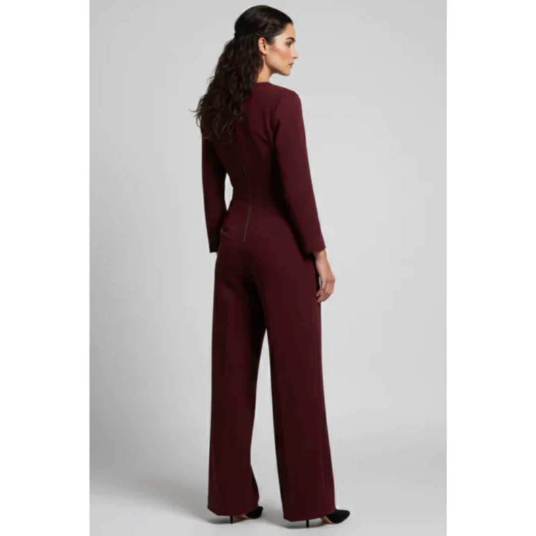 Katja | Damen Jumpsuit Abend mit Gürtel Schlicht – Elegant Overall Gürtel 2026