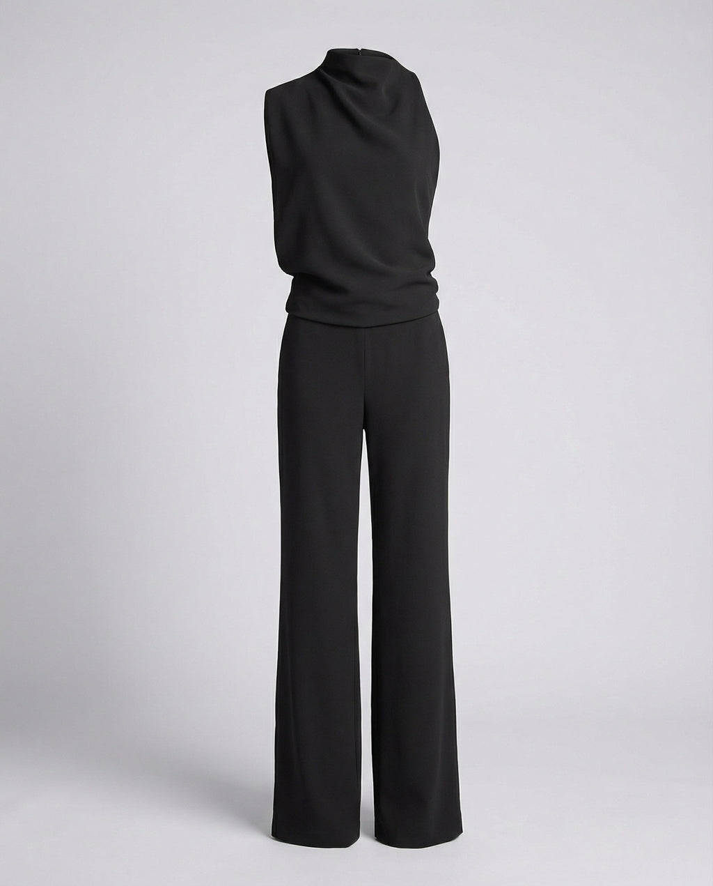 Weites Set im Jumpsuit Design mit Kurzarm Oberteil und Hohem Kragen