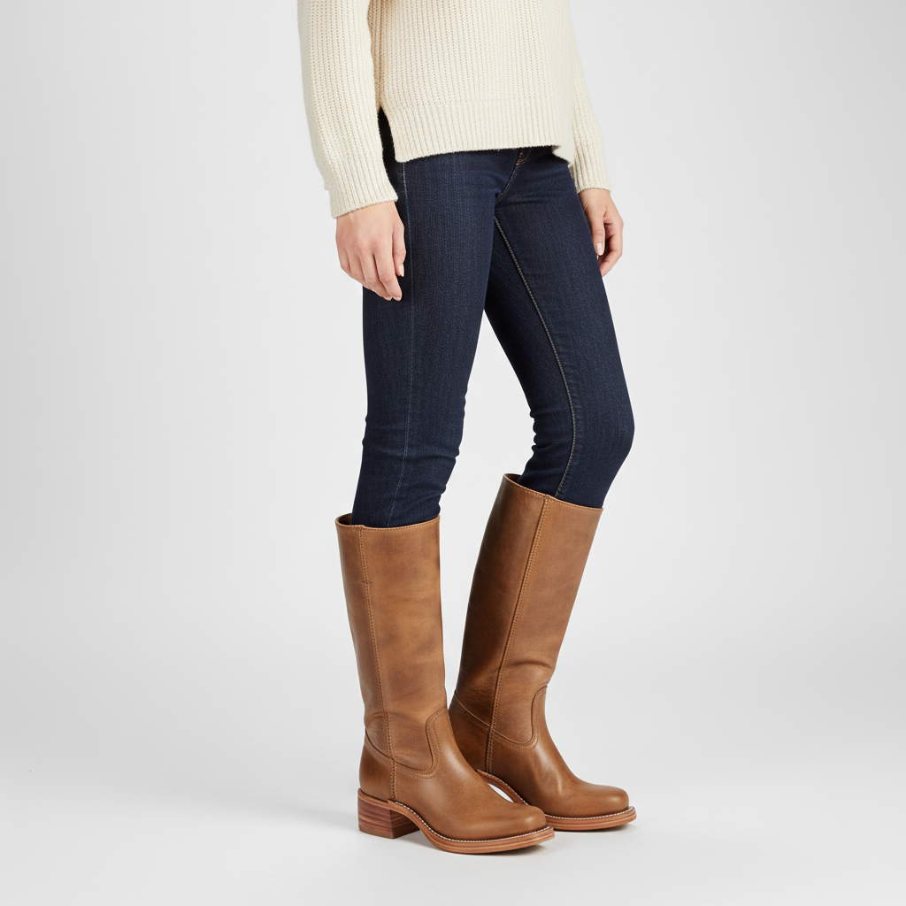 Luisa | Klassische Damen Hochschaft Lederstiefel zum Herbst