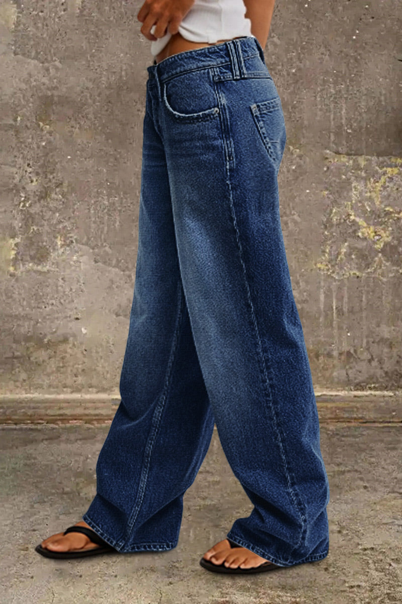 Lena | Klassische gerade Damen Jeans mit mittlerem Bund