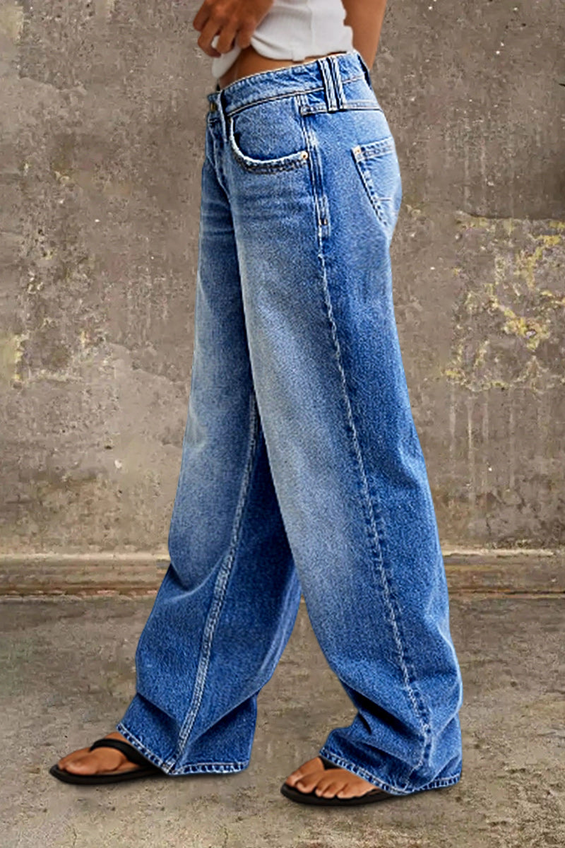 Lena | Klassische gerade Damen Jeans mit mittlerem Bund