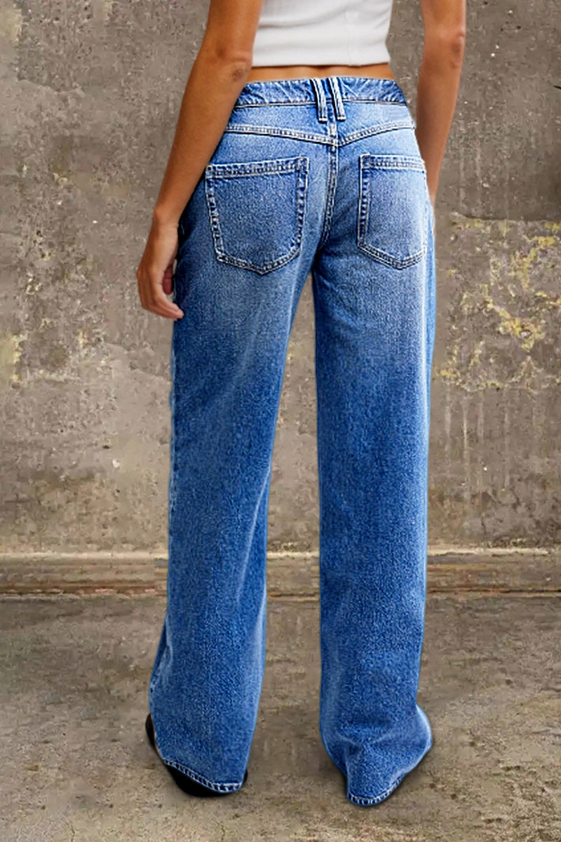 Lena | Klassische gerade Damen Jeans mit mittlerem Bund
