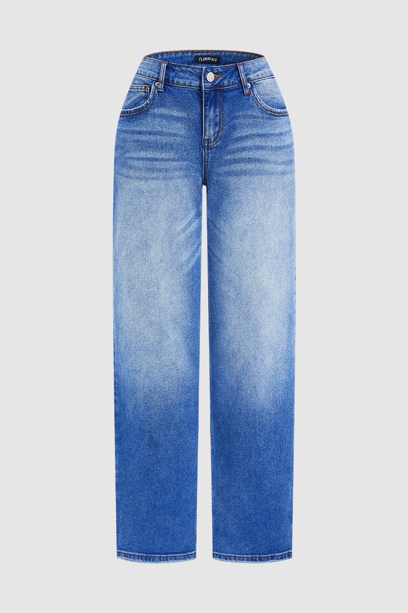 Lena | Klassische gerade Damen Jeans mit mittlerem Bund
