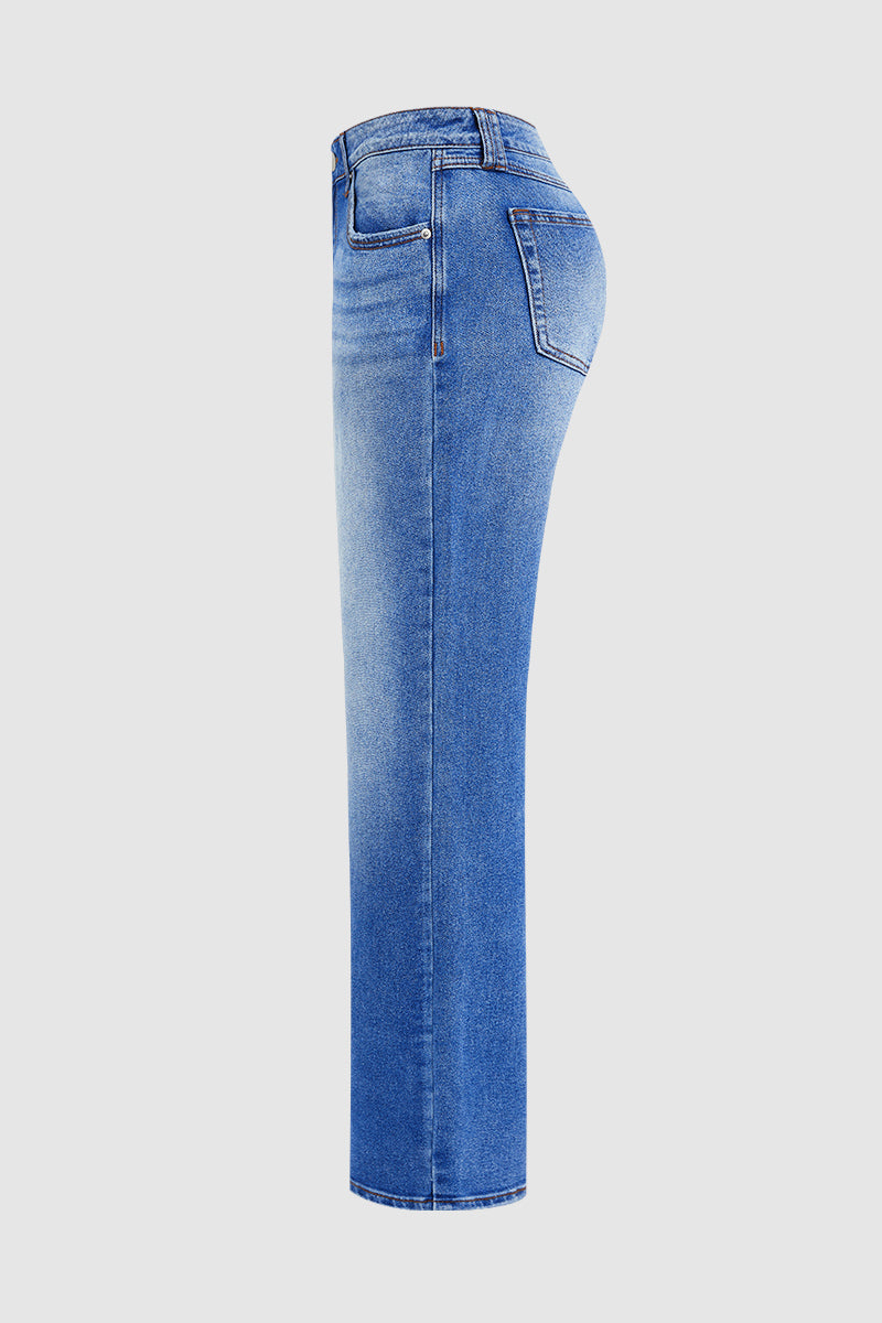 Lena | Klassische gerade Damen Jeans mit mittlerem Bund
