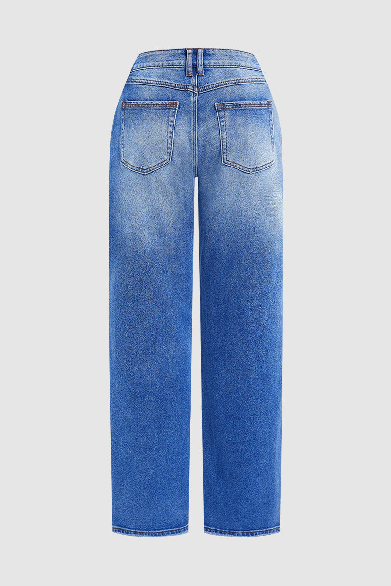 Lena | Klassische gerade Damen Jeans mit mittlerem Bund