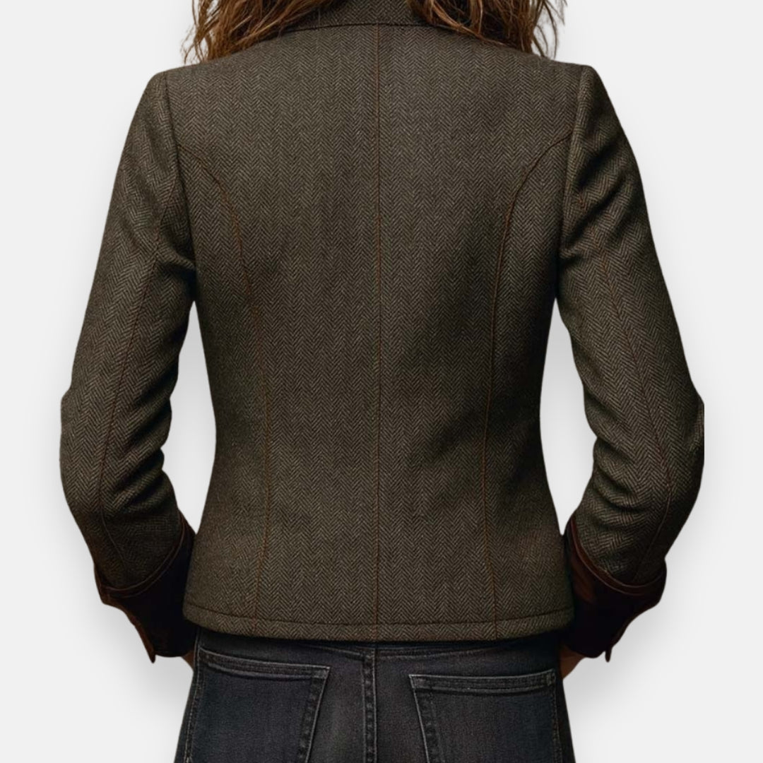 Klara | Klassische Strukturierte Jacke mit Knöpfen