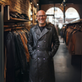 Elias | Klassischer Herren Ledermantel im Trenchcoat-Stil