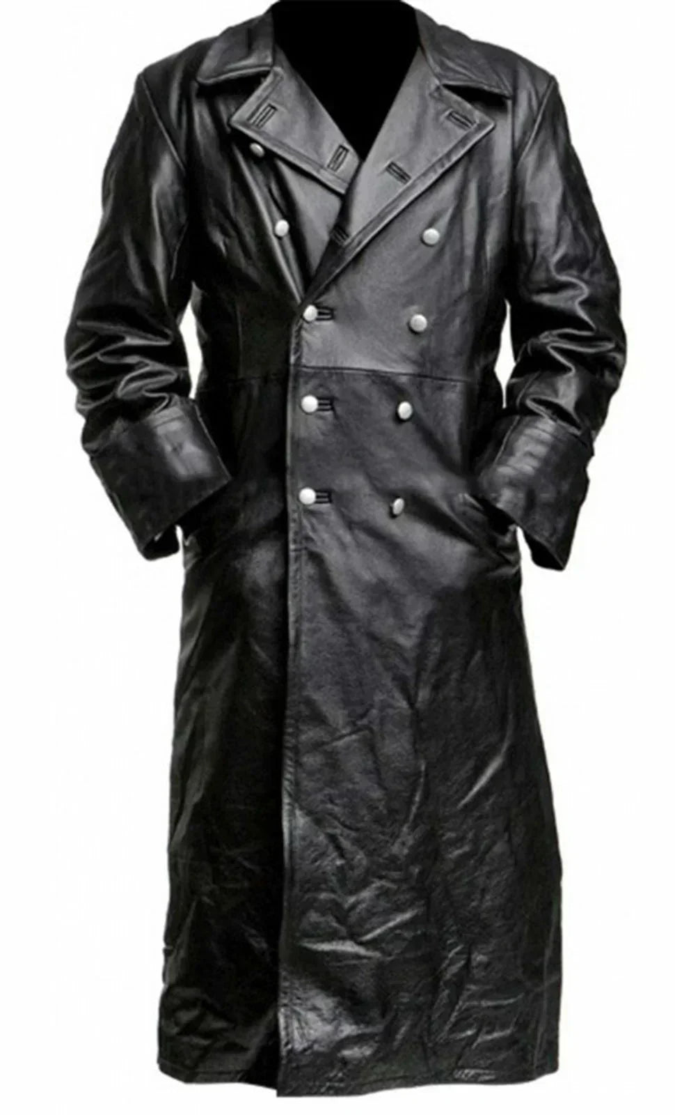 Elias | Klassischer Herren Ledermantel im Trenchcoat-Stil